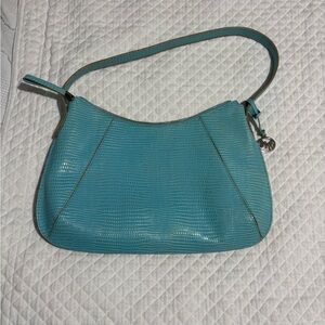 Monsac Elegant Turquoise Blue Women's Croco Shoulder Bag